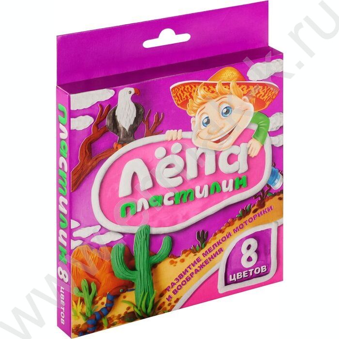 Пластилин   8цв 160г Лёпа+стек европодвес | Фото 1