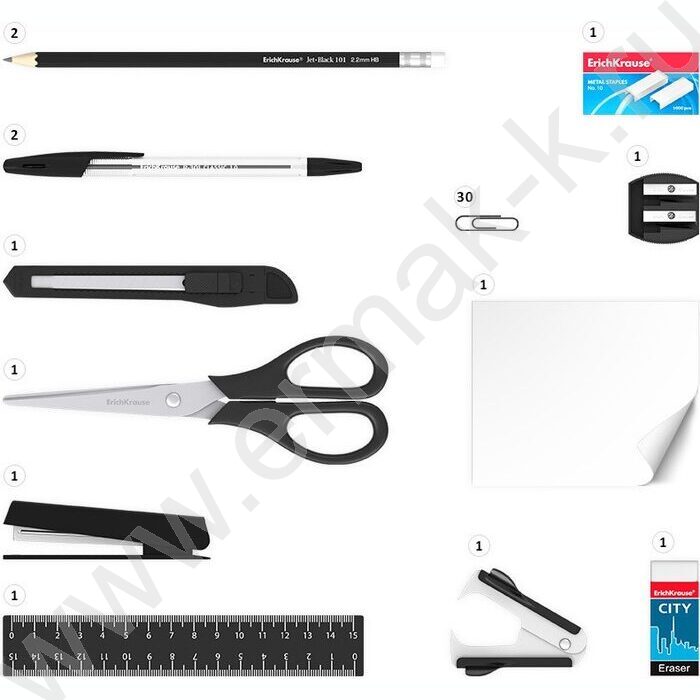 Офисный набор 15 предм. Office, Classic /вращающийся/ серый | Фото 2