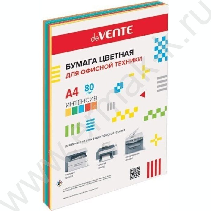 Бумага А4  80г/мкв 100л "Intensive" интенсивные цвета 5цв | Фото 1