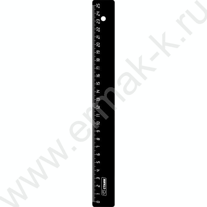 Линейка пл 25см черная | Фото 2