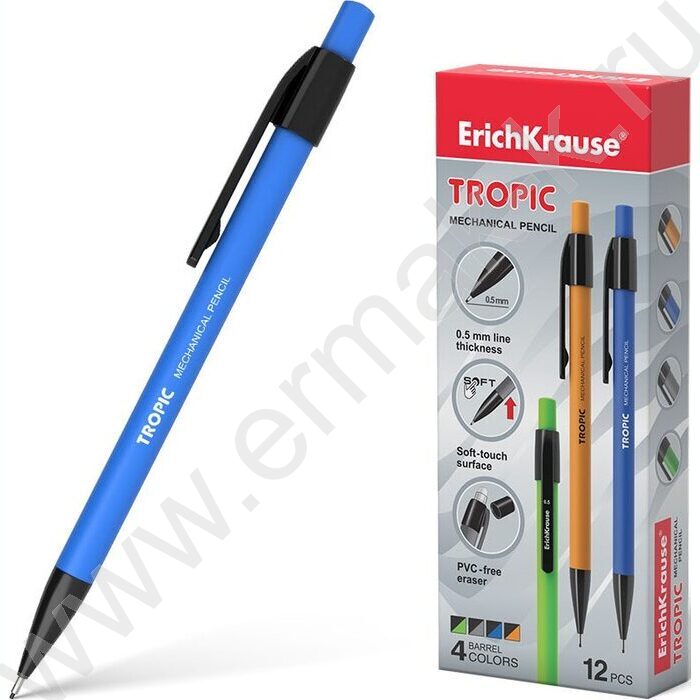 Карандаш механический 0,5мм Tropic ластик ассорти | Фото 2
