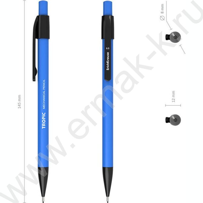 Карандаш механический 0,5мм Tropic ластик ассорти | Фото 5