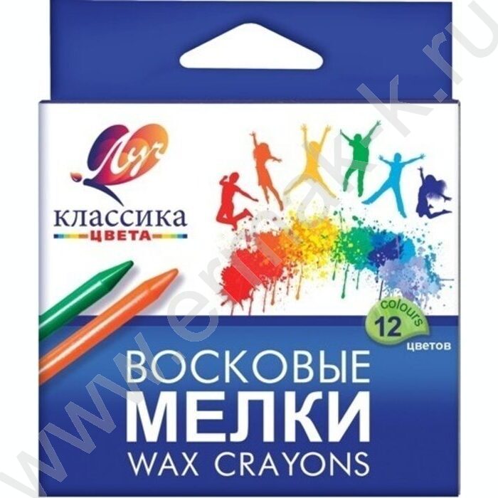Мелки восковые 12цв Классика европодвес | Фото 1