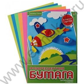 Бумага цв. Флюор. А4  5л/ 5цв Хобби Тайм