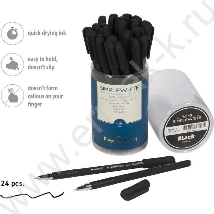 Ручка гелевая черная 0,5мм  SimpleWrite Black | Фото 4