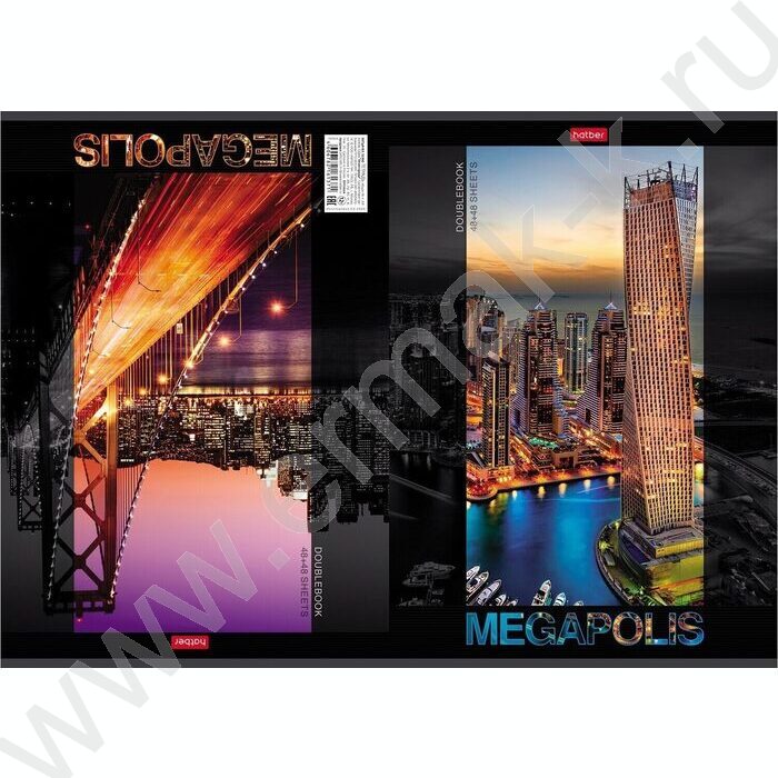 Тетрадь  96л А4 клетка/двойная "Огни города" | Фото 1