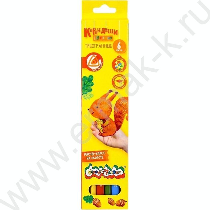 Карандаши   6цв Каляка-Маляка /трехгранные/ европодвес | Фото 1