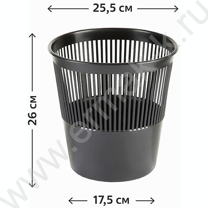 Корзина д/бумаг  9л сетчатая круглая чёрная | Фото 2