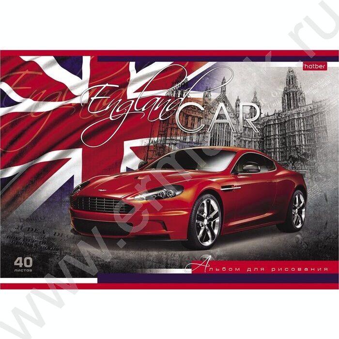 Альбом д/рисования 40л "Country Cars" /лак/ 5видов | Фото 1