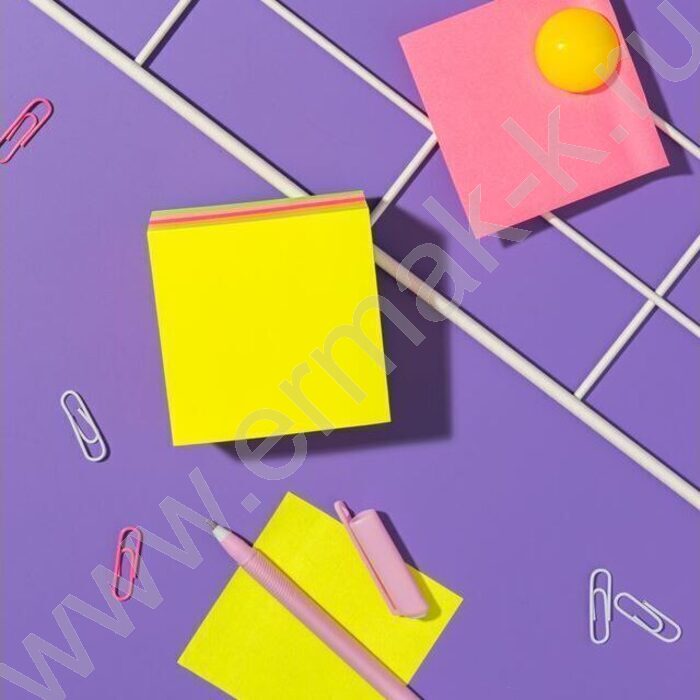 Бумага д/записей  76*76мм /400л, 75г/м², радуга 5цв с липким краем | Фото 6