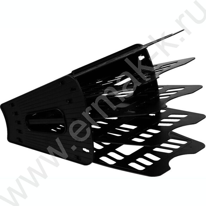 Лоток вертикально-гориз. разборный /чёрный/ 4отд. | Фото 1