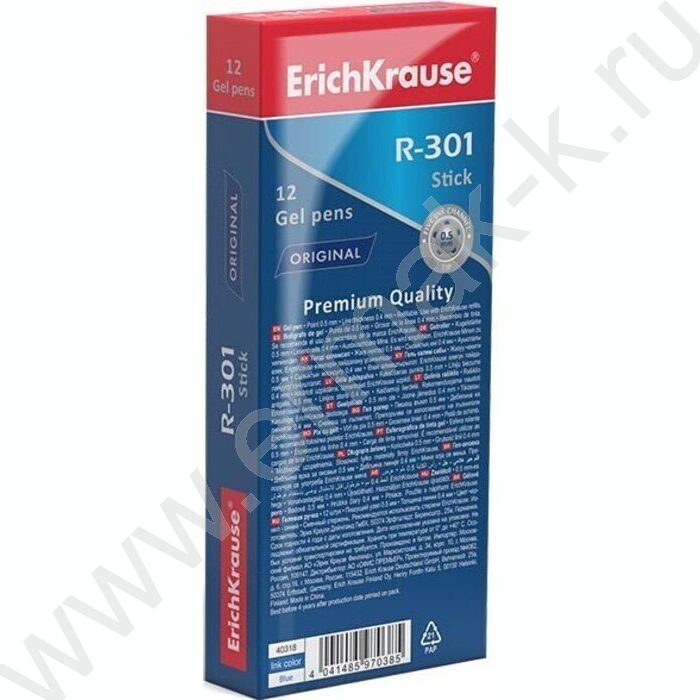 Ручка гелевая синяя 0,5мм  R-301 Gel Stick Original | Фото 3
