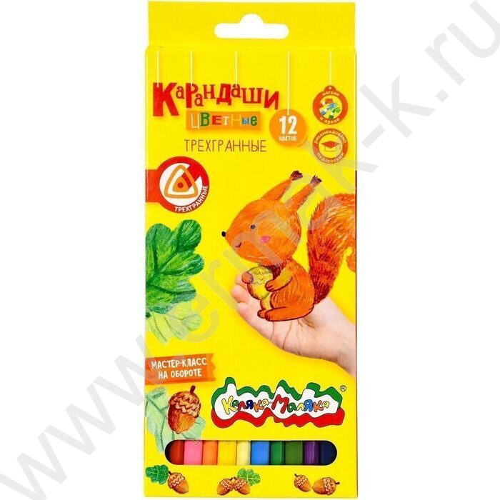 Карандаши  12цв Каляка-Маляка /трехгранные/ европодвес | Фото 1