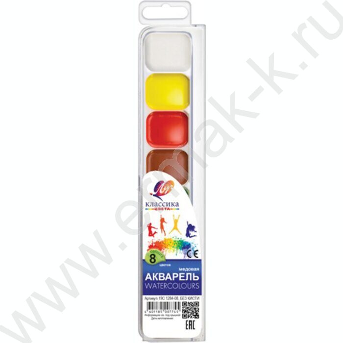 Акварель медовая  8цв  Классика б/кисточки п/у | Фото 1