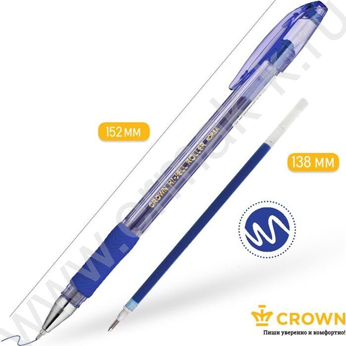 Ручка гелевая синяя 0,7мм /игла/резин.держатель/ "Hi-Jell Needle Grip" | Фото 3