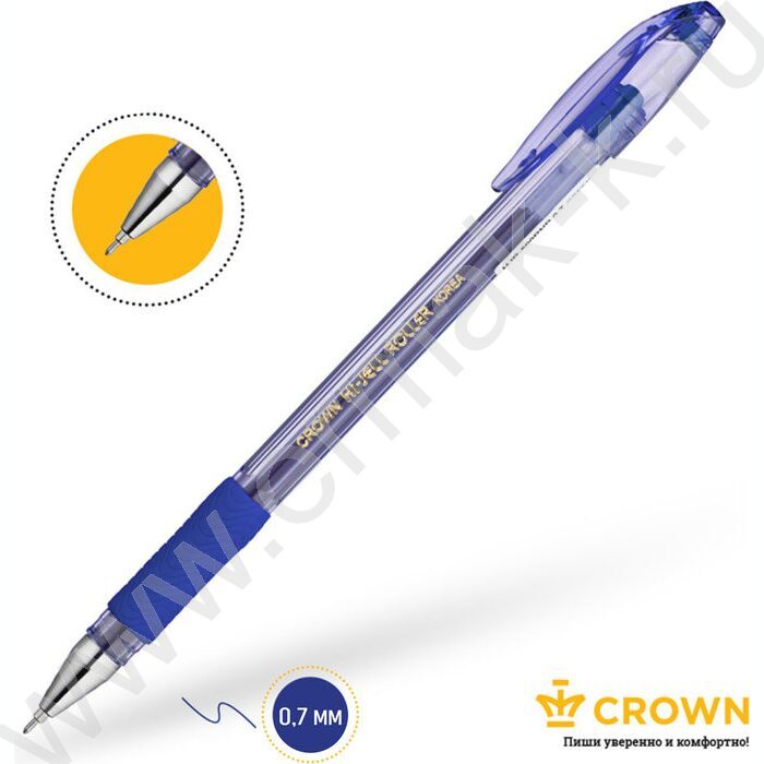 Ручка гелевая синяя 0,7мм /игла/резин.держатель/ "Hi-Jell Needle Grip" | Фото 4