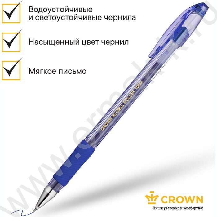 Ручка гелевая синяя 0,7мм /игла/резин.держатель/ "Hi-Jell Needle Grip" | Фото 5