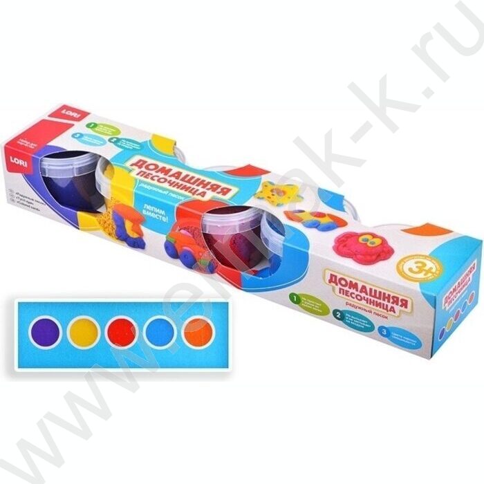 Набор д/творчества Радужный песок.Набор из 5 цветов/140гр формочка | Фото 2