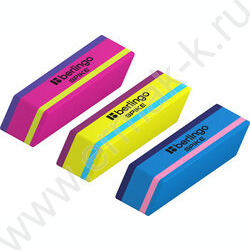 Ластик прямоугольный/скошенный "Spike" /50*18*9мм, термопластичная резина /ассорти   | Фото 1