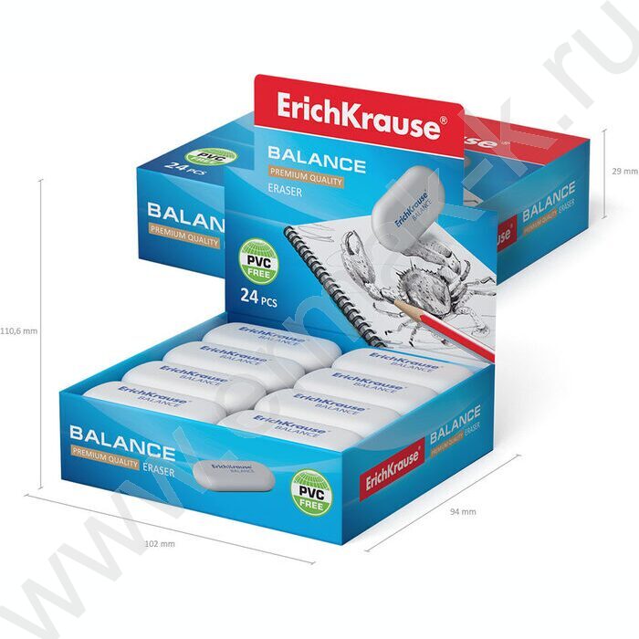 Ластик белый овальный "Balance" | Фото 5