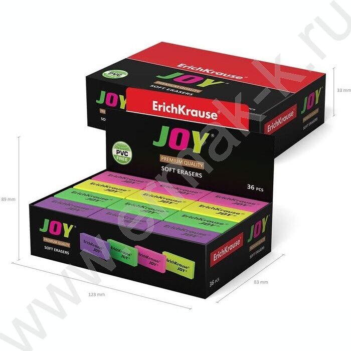 Ластик цветной прямоугольный "JOY® Neon" | Фото 6