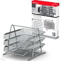 Лоток горизонтальный сетчатый (металл) серебро 3уровня | Фото 1