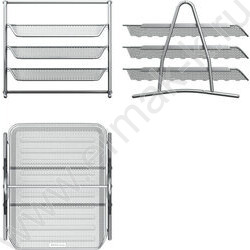 Лоток горизонтальный сетчатый (металл) серебро 3уровня | Фото 2