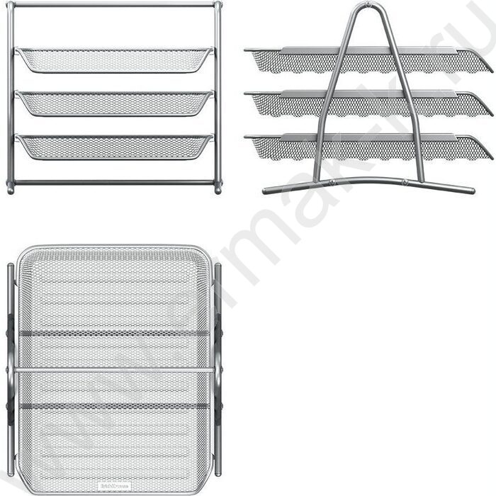 Лоток горизонтальный сетчатый (металл) серебро 3уровня | Фото 2