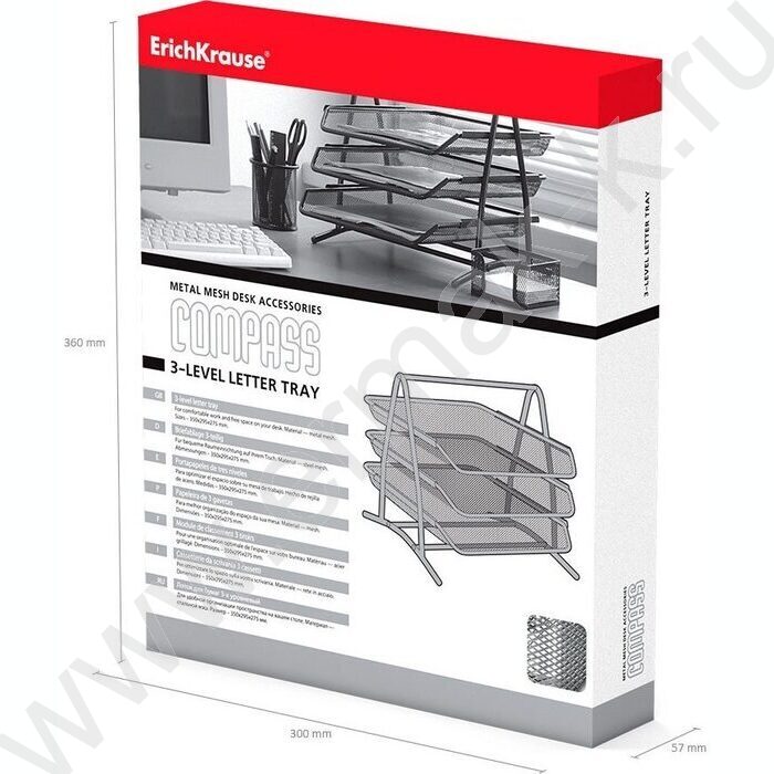 Лоток горизонтальный сетчатый (металл) серебро 3уровня | Фото 5