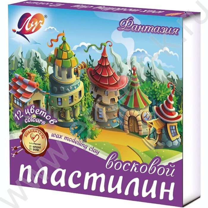 Пластилин восковой 12цв 210г Фантазия+стек | Фото 1