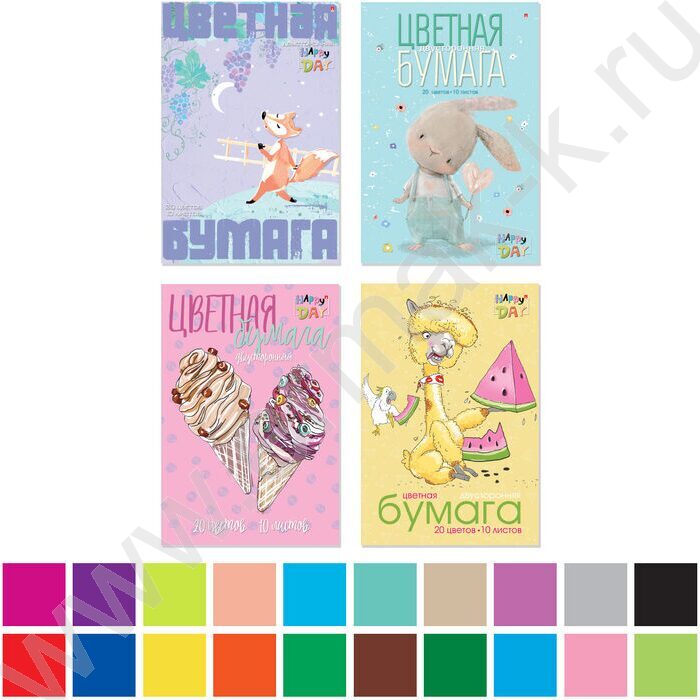 Бумага цв. двухсторонняя А4 10л/20цв Мультики | Фото 5