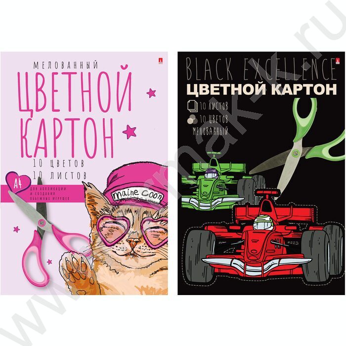 Картон цв. А4 10л/10цв Мультики | Фото 1