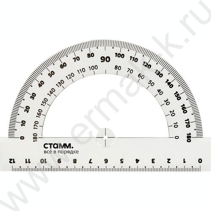 Транспортир 180° 12см прозр. | Фото 1