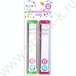 Грифель цветной 3мм 12цв д/акварельных карандашей | Фото 1