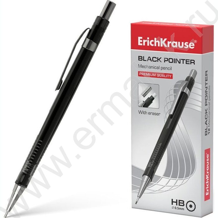 Карандаш механический 0,5мм Black Pointer /ластик черный | Фото 2