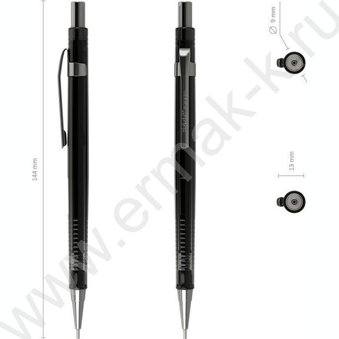 Карандаш механический 0,5мм Black Pointer /ластик черный | Фото 4