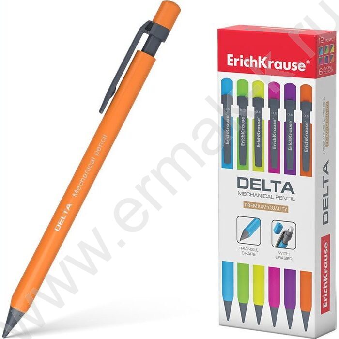 Карандаш механический 0,5мм НВ Delta ластик желтый | Фото 2