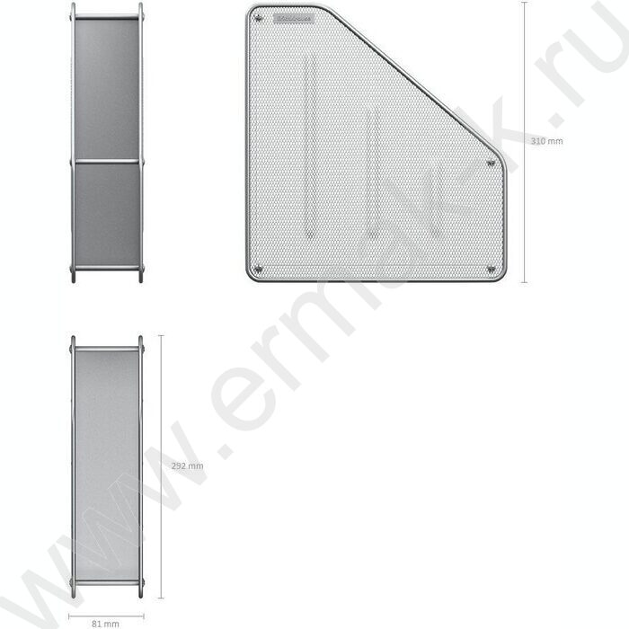 Лоток вертикальный сетчатый (метал) серый, ширина 80мм  | Фото 3