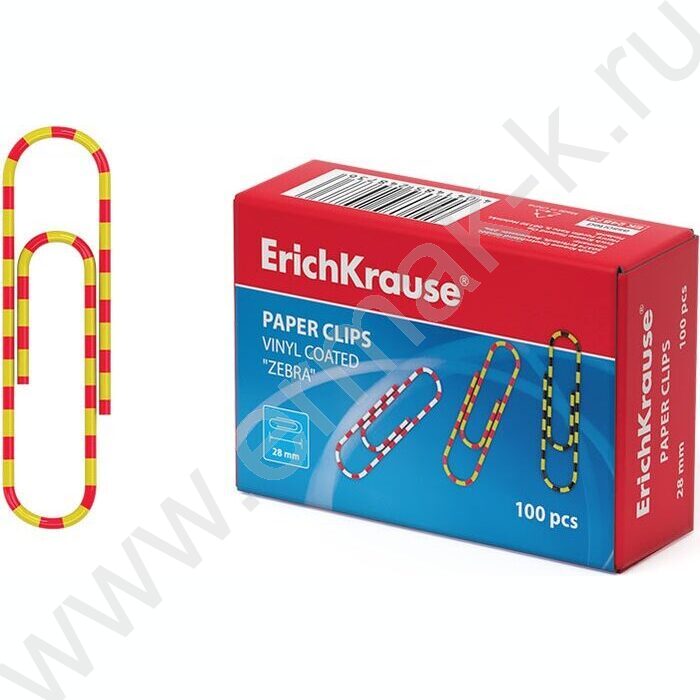 Скрепки 28мм /100шт Зебра цветные | Фото 2