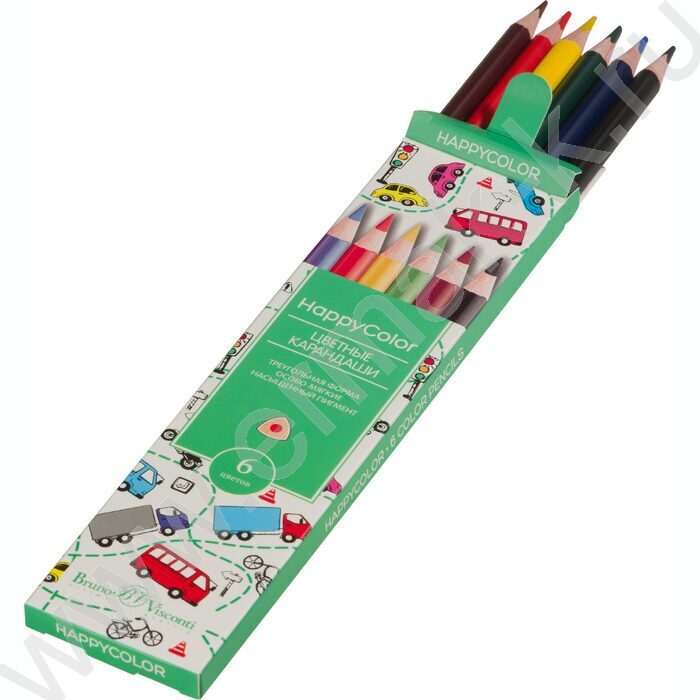 Карандаши   6цв Happycolor 6видов | Фото 3