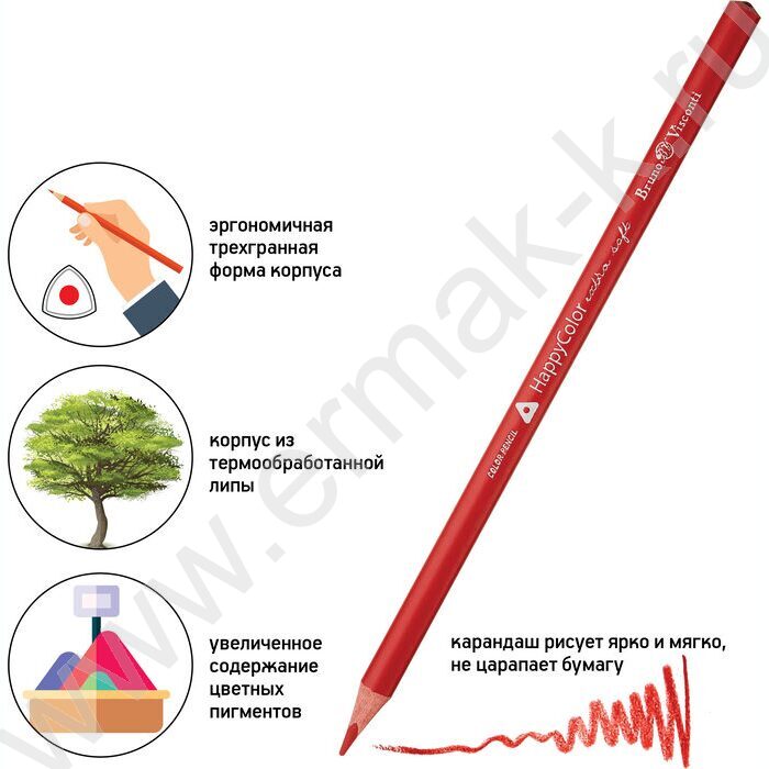 Карандаши   6цв Happycolor 6видов | Фото 8