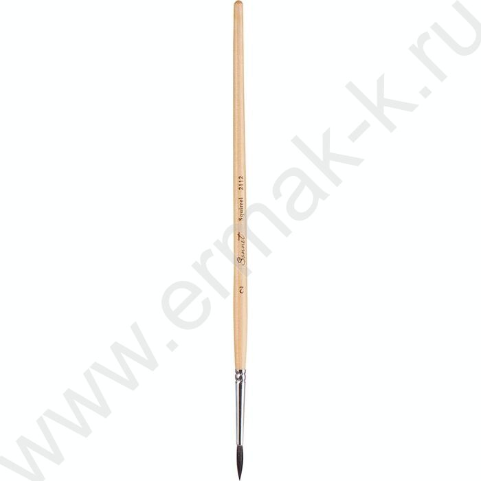 Кисть  белка № 2 микс круглая, короткая ручка пропитанная лаком Сонет | Фото 1