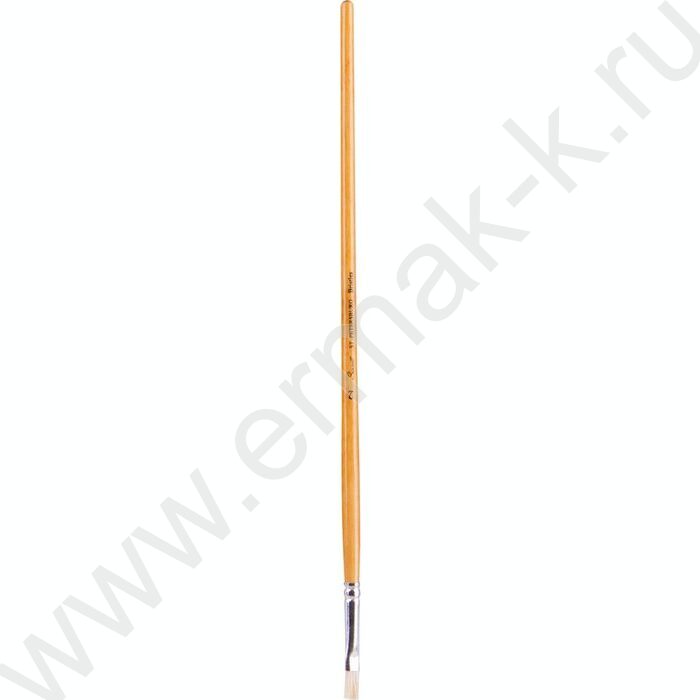 Кисть  щетина № 2 (6мм) плоская, длинная ручка Сонет | Фото 1