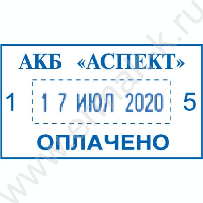 Датер самонаборный автомат свободным текст.полем 41*24мм,пластик | Фото 2