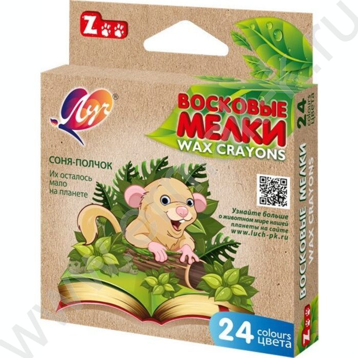 Мелки восковые 24цв ZOO /шестигранные/ европодвес | Фото 1