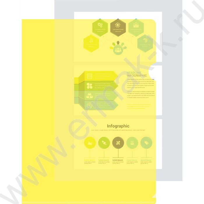 Папка уголок А4 желтый 0,15мм | Фото 4