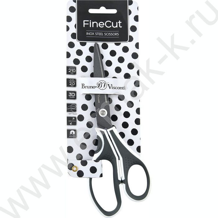 Ножницы 21см метал Finecut /тефлоновое покрытие/эргономичные ручки/ европодвес | Фото 3
