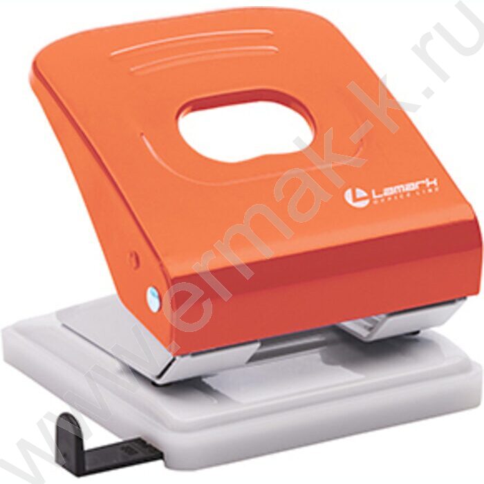 Дырокол  30л метал Mettallic /линейка/ оранжевый | Фото 1