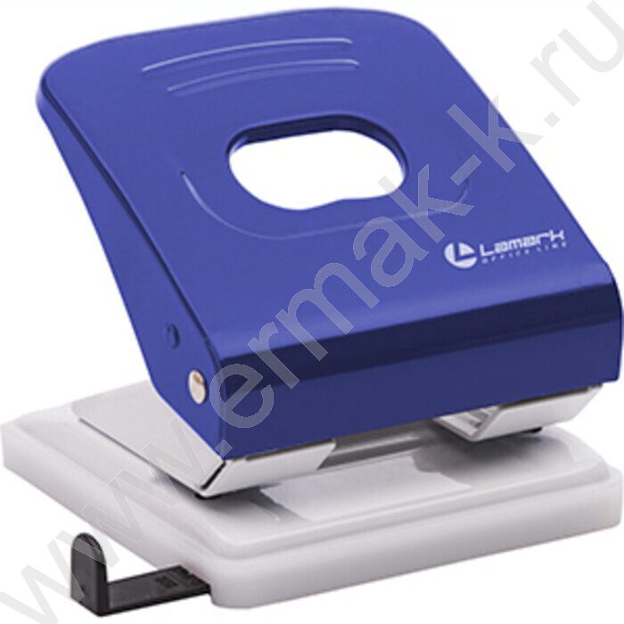 Дырокол  30л метал Mettallic /линейка/ синий | Фото 1