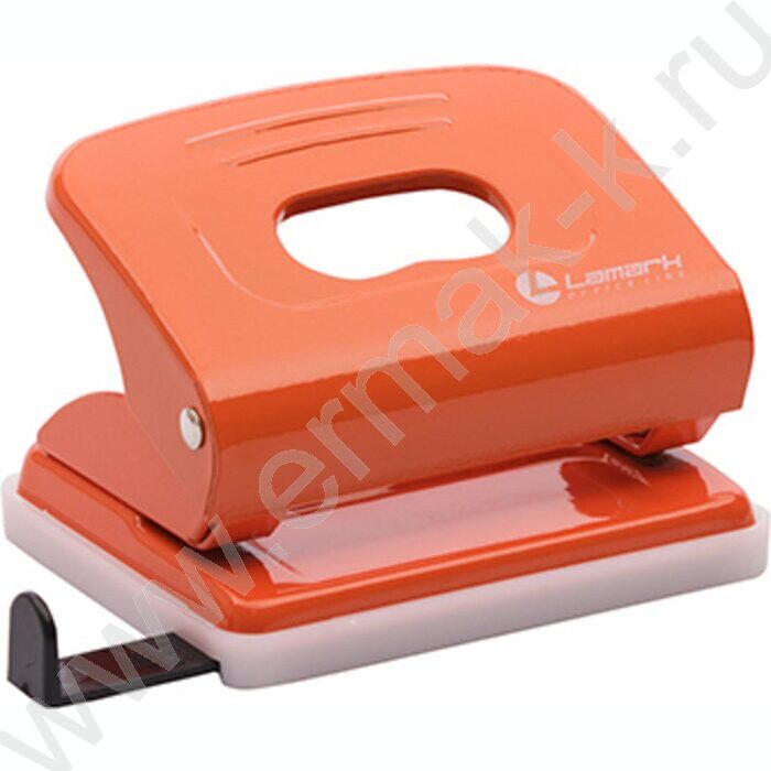 Дырокол  20л метал Mettallic /линейка/ оранжевый | Фото 1